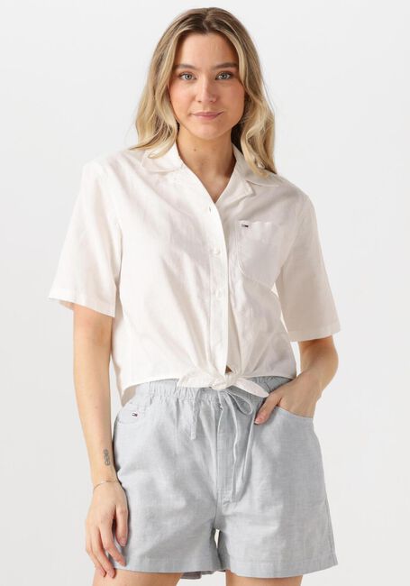 TOMMY JEANS TJW CRP LINEN SS SHIRT Blouses en blanc - large