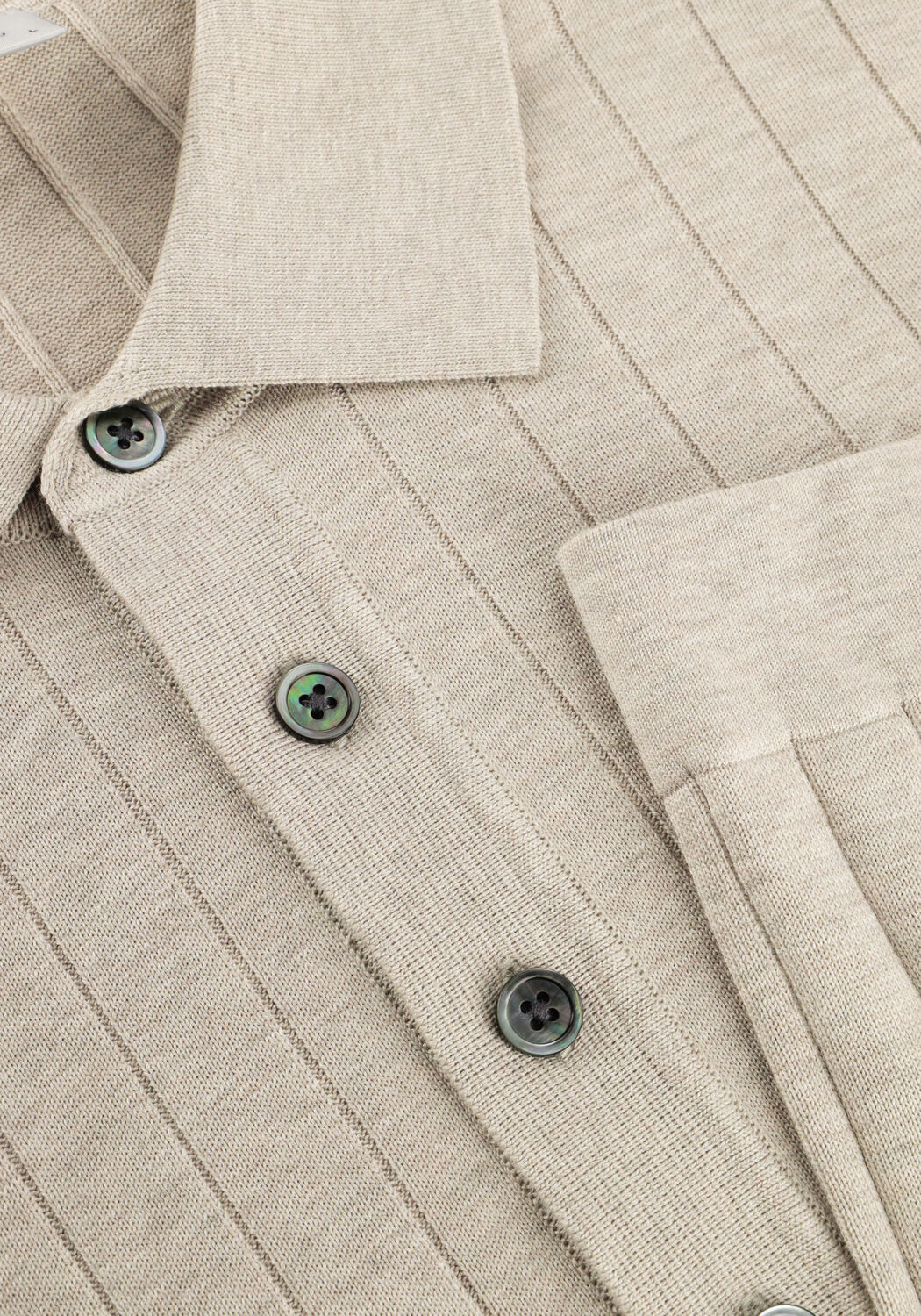 PROFUOMO Pull POLO LS BEIGE AERO EASE RIB Sable - large