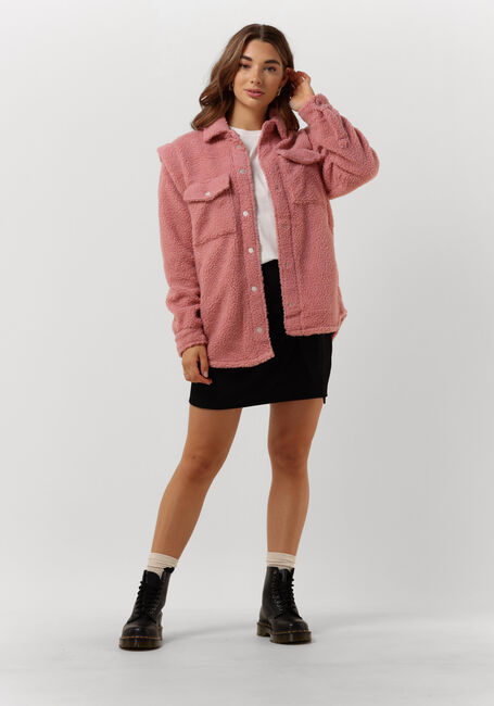 Roze ALIX THE LABEL Teddy jas LADIES KNITTED TEDDY BLOUSE JACKET - large