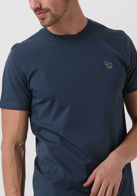 PS PAUL SMITH Polo MENS SLIM FIT SS TSHIRT ZEBRA BADGE en bleu - large