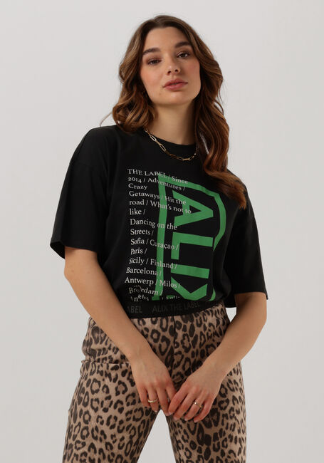 Zwarte ALIX THE LABEL T-shirt LADIES KNITTED ON TOUR T-SHIRT - large