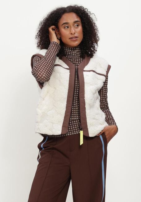 POM AMSTERDAM Veste sans manches GIGI ECRU Cr&egrave;me - large