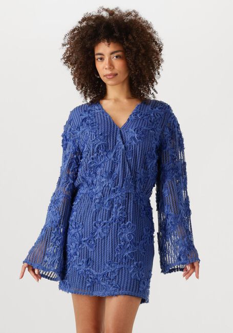 ALIX THE LABEL Mini robe KNITTED TAPE LACE DRESS en bleu - large