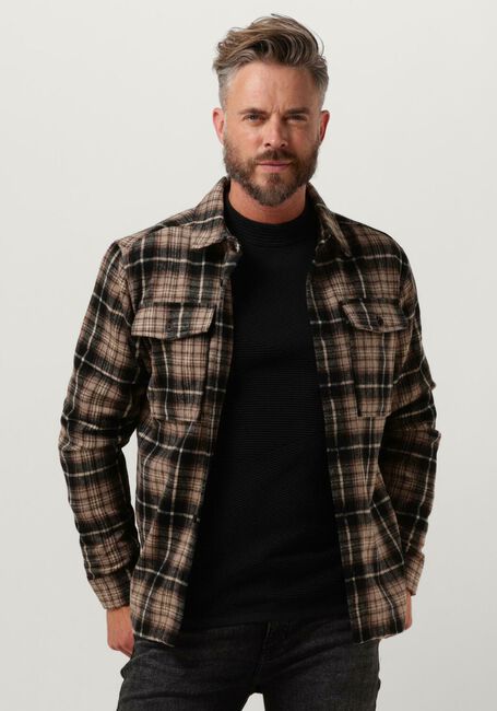 PUREWHITE Surchemise WOOL LOOK CHECK OVERSHIRT en marron - large