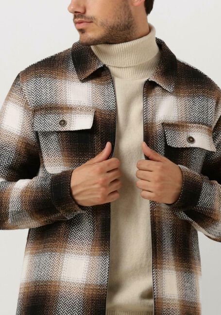 ANERKJENDT Surchemise AKOSCAR CHECK OVERSHIRT en marron - large
