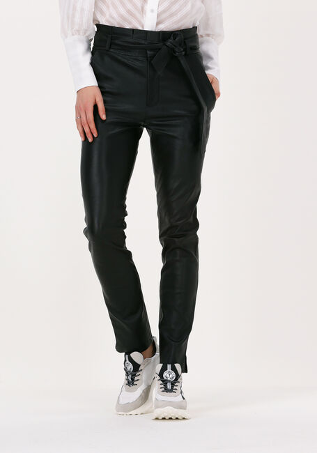Zwarte EST'SEVEN Pantalon EST'PAPER BAG STRETCH LEATHER - large
