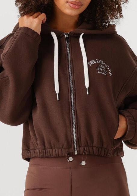 THE LOLA CLUB Chandail MAYA ZIP THROUGH HOODIE en marron - large