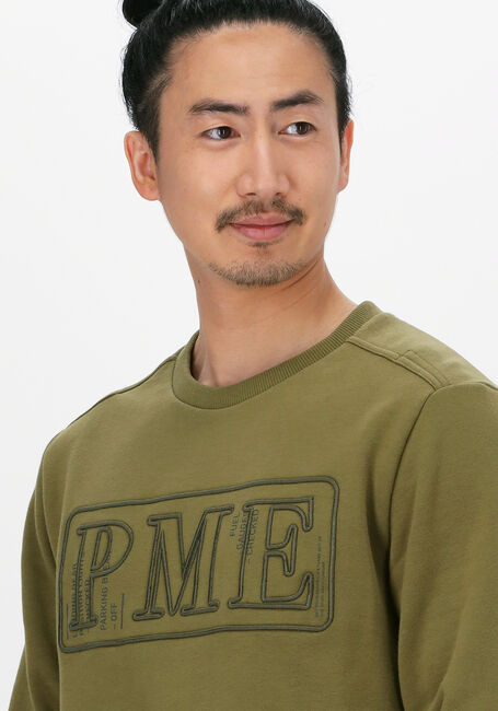 Groene PME LEGEND Sweater LONG SLEEVE R-NECK BRUSHED SWE - large