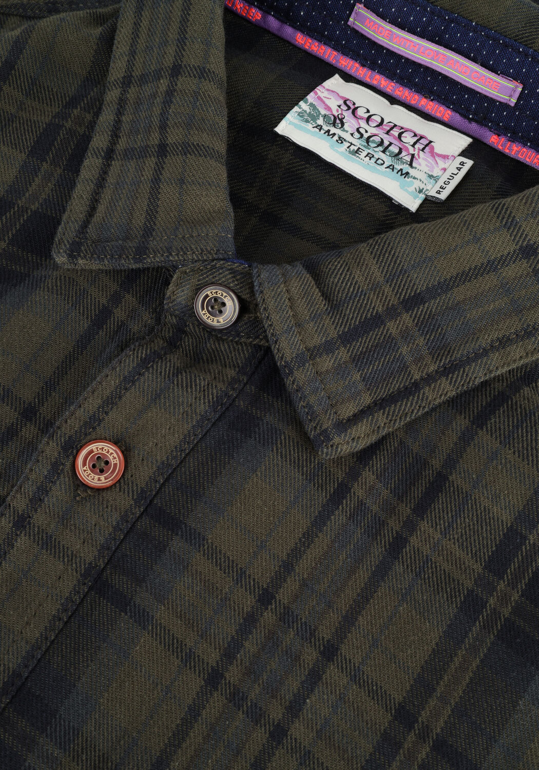 SCOTCH & SODA Chemise d&eacute;contract&eacute; REGULAR-FIT CHECKED FLANNEL SHIRT Vert fonc&eacute; - large