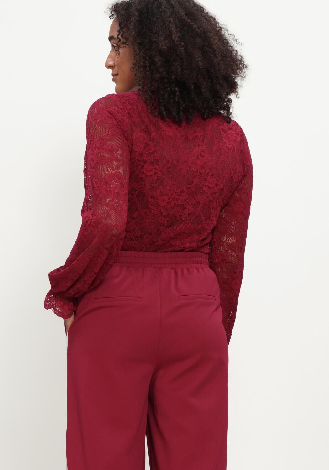 POM AMSTERDAM RUBY LACE BURGUNDY RED Blouses Bordeaux - large