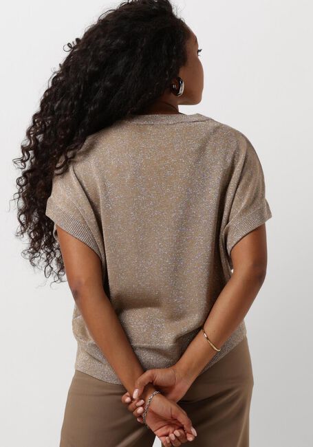 SUMMUM Haut OVERSIZED SLEEVELESS SWEATER SHIMMERING LUREX KNIT en marron - large