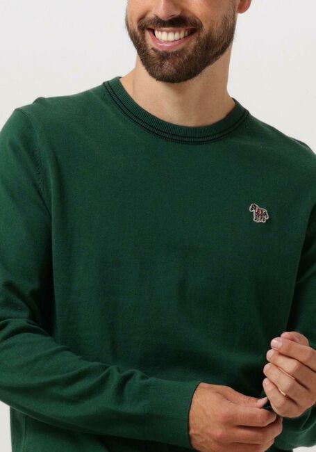 Groene PS PAUL SMITH Trui MENS SWEATER CREW NECK ZEB BAD - large