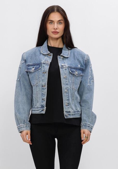 ALIX THE LABEL Veste en jean LADIES WOVEN SOFT DENIM PATCH JACKET Bleu clair - large