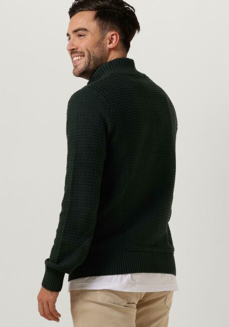 Donkergroene SELECTED MEN Trui SLHTHIM LS KNIT STRUCTURE HALF ZIP - large