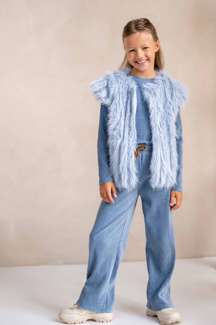 Blauwe LIKE FLO Pantalon FEM VELVET PANTS - large