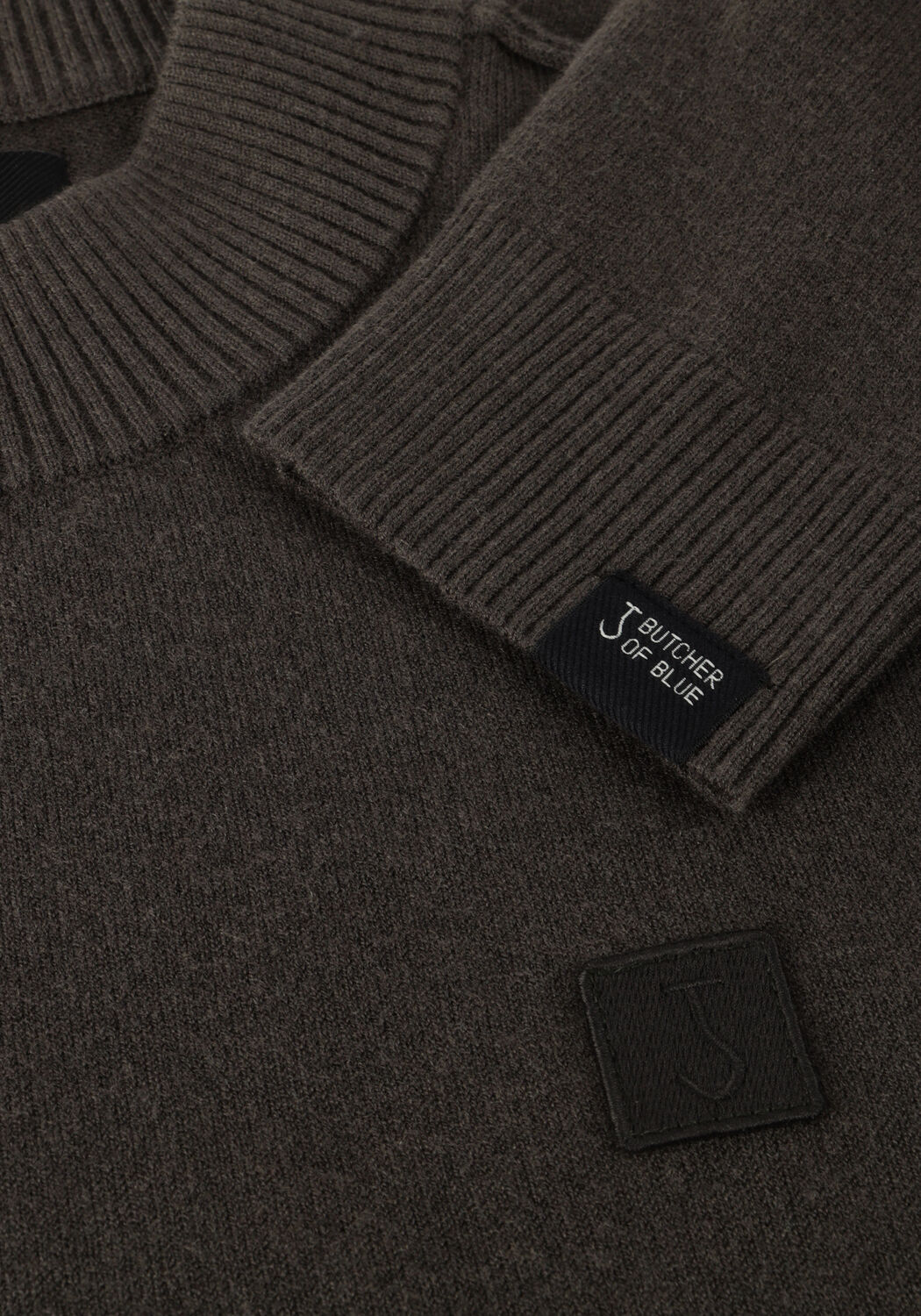 BUTCHER OF BLUE Pull CLIFDEN MOCK en marron - large