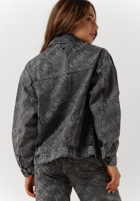 Grijze ALIX THE LABEL Spijkerjas LADIES WOVEN DENIM TEXT JACKET - large