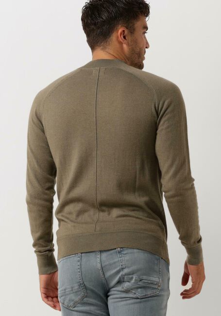 Groene DSTREZZED Trui MOCK NECK SOFT COTTON MELANGE - large