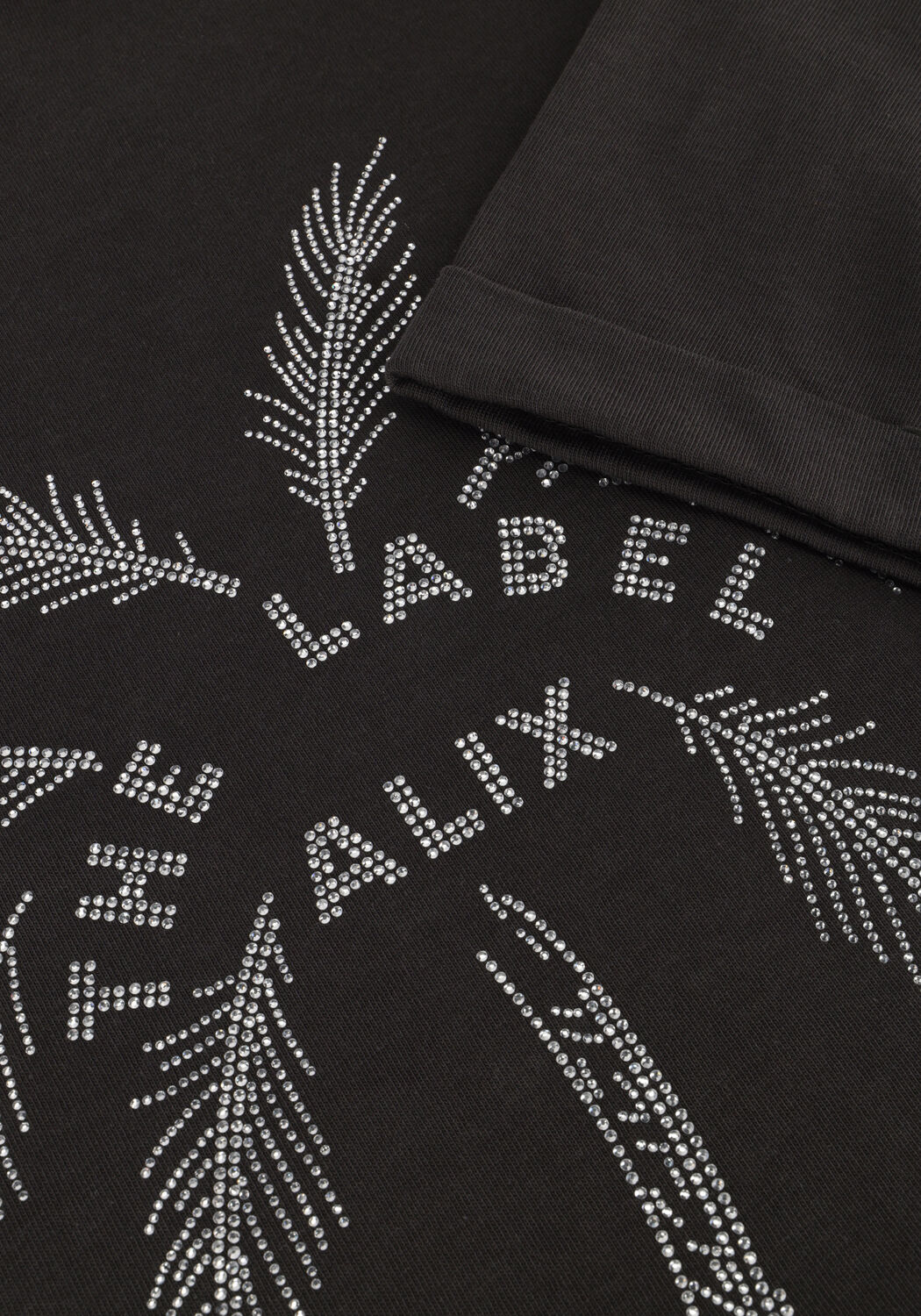ALIX THE LABEL Mini robe LADIES KNITTED STRASS ARTWORK T-SHIRT DRESS en gris - large