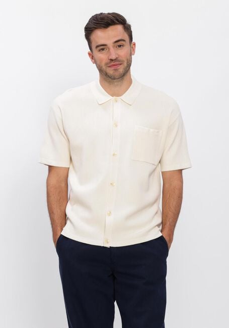 ANERKJENDT Polo AKVILHELM NEEDLE RIB SS KNIT &Eacute;cru - large