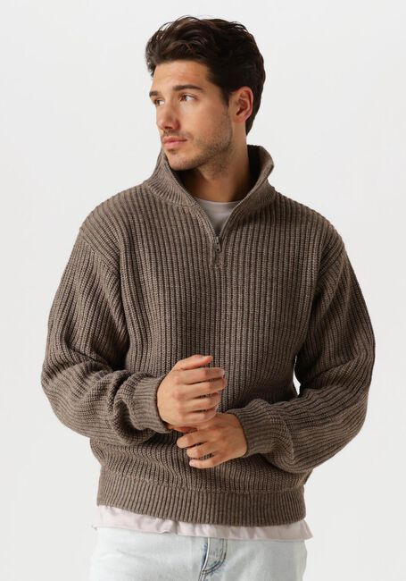AMERICAN VINTAGE Pull CRASHWAY HALF ZIP H en taupe - large