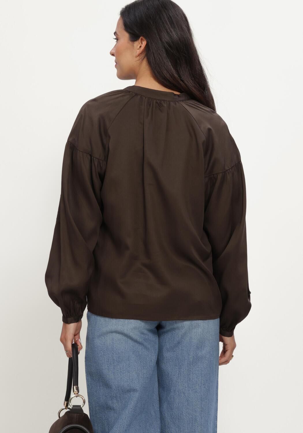 SELECTED WOMEN SLWDONNA LS SHIRT Blouses en marron - large