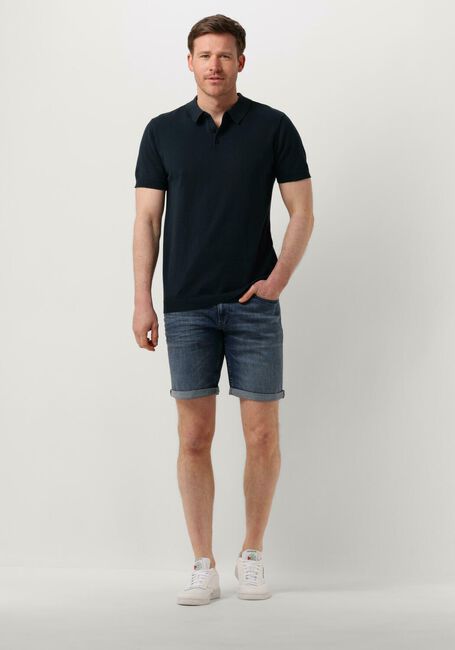 PURE PATH Polo KNIT POLO WITH CHESTPRINT Bleu foncé - large