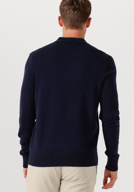 TOMMY HILFIGER Pull LAMBSWOOL ZIP POLO Bleu foncé - large