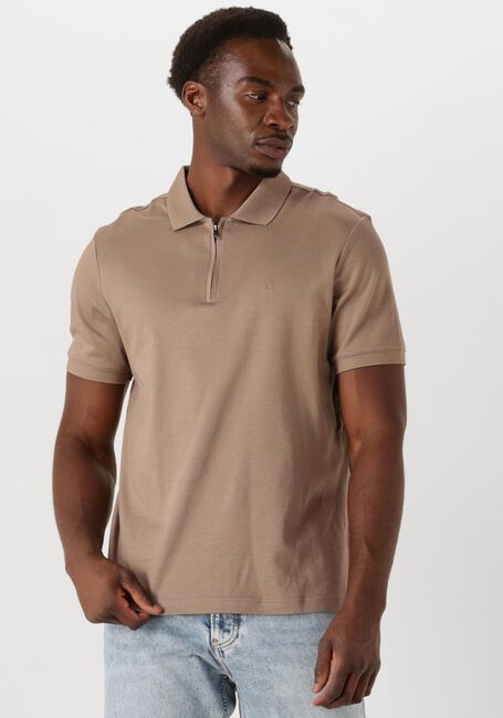 CALVIN KLEIN Polo LIQUID TOUCH WELT ZIP POLO en marron - large