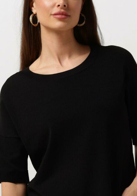 Zwarte SELECTED FEMME T-shirt SLFWILLE SS KNIT O-NECK - large