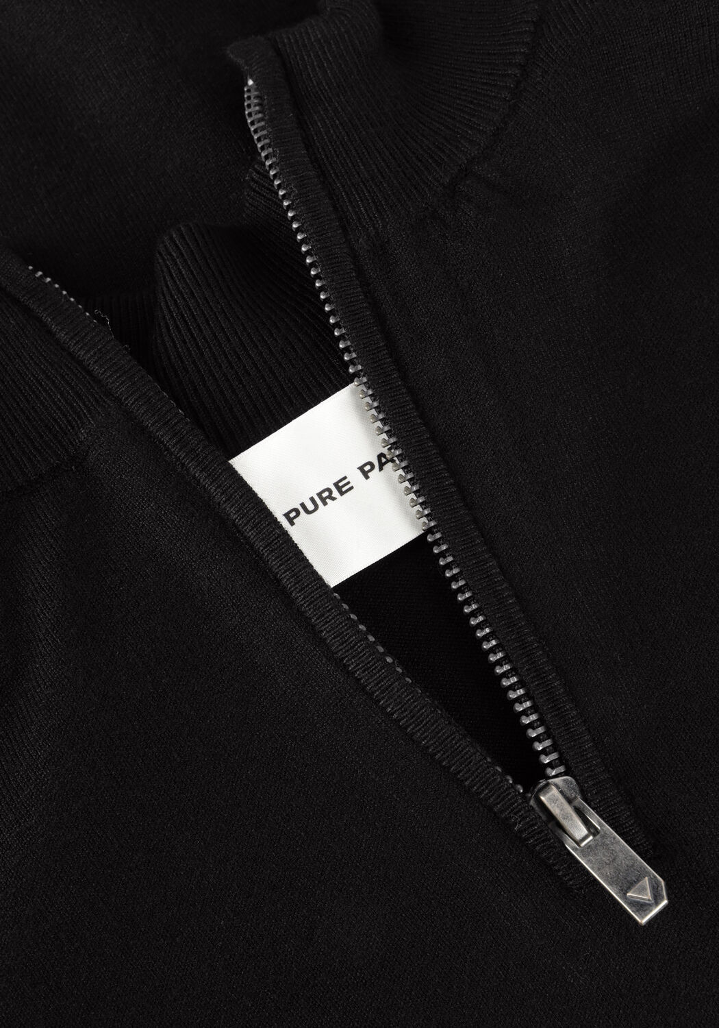 Zwarte PURE PATH Trui ESSENTIAL KNITWEAR HALFZIP SWEATER - large