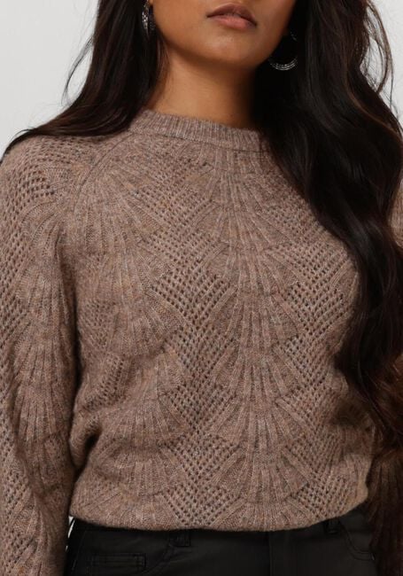 OBJECT Pull OBJFLORA RE L/S KNIT PULLOVER en marron - large