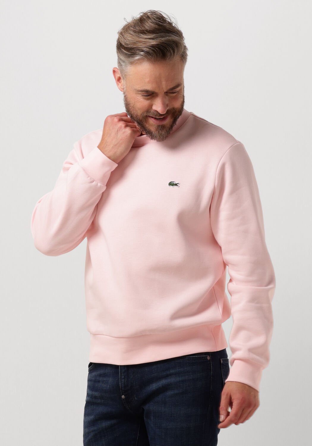 LACOSTE Pull 1HS1 MEN SWEATSHIRT Rose clair Omoda