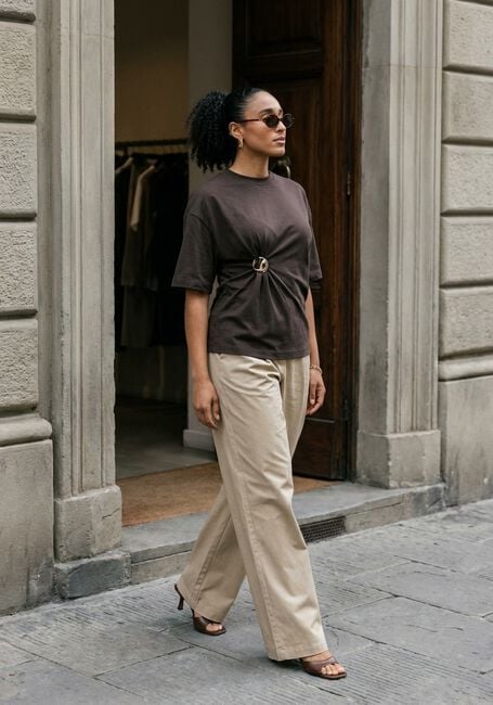 SECOND FEMALE Haut ENORA BROOCH TEE en marron - large