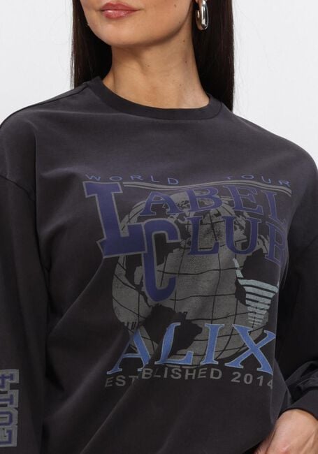 ALIX THE LABEL Haut LADIES KNITTED LABEL CLUB LONGSLEEVE T-SHIRT en noir - large