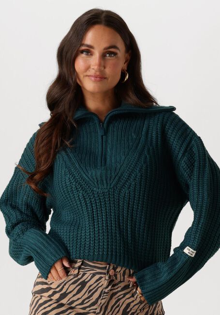 COLOURFUL REBEL Pull YFKE KNITWEAR ZIP PULLOVER en vert - large