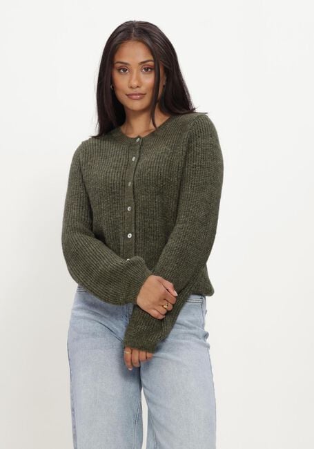 Donkergroene MODSTR&Ouml;M Trui CRISMD CARDIGAN - large