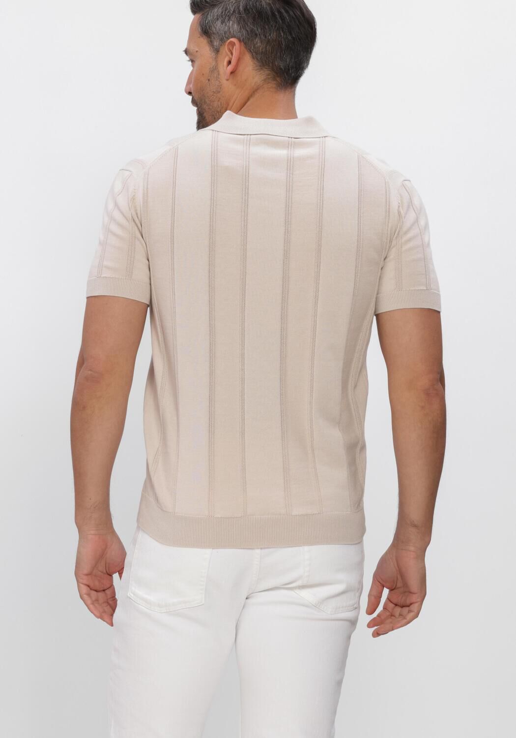 Beige GENTILUOMO Polo POLO NO BUTTONS SS - large