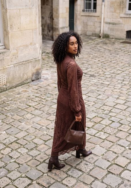 POM AMSTERDAM Robe midi ANNA CHOCOLATE BROWN en marron - large