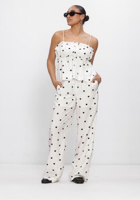 Witte CATWALK JUNKIE Broeken/jumpsuits DOTTED PULL ON TROUSERS - large
