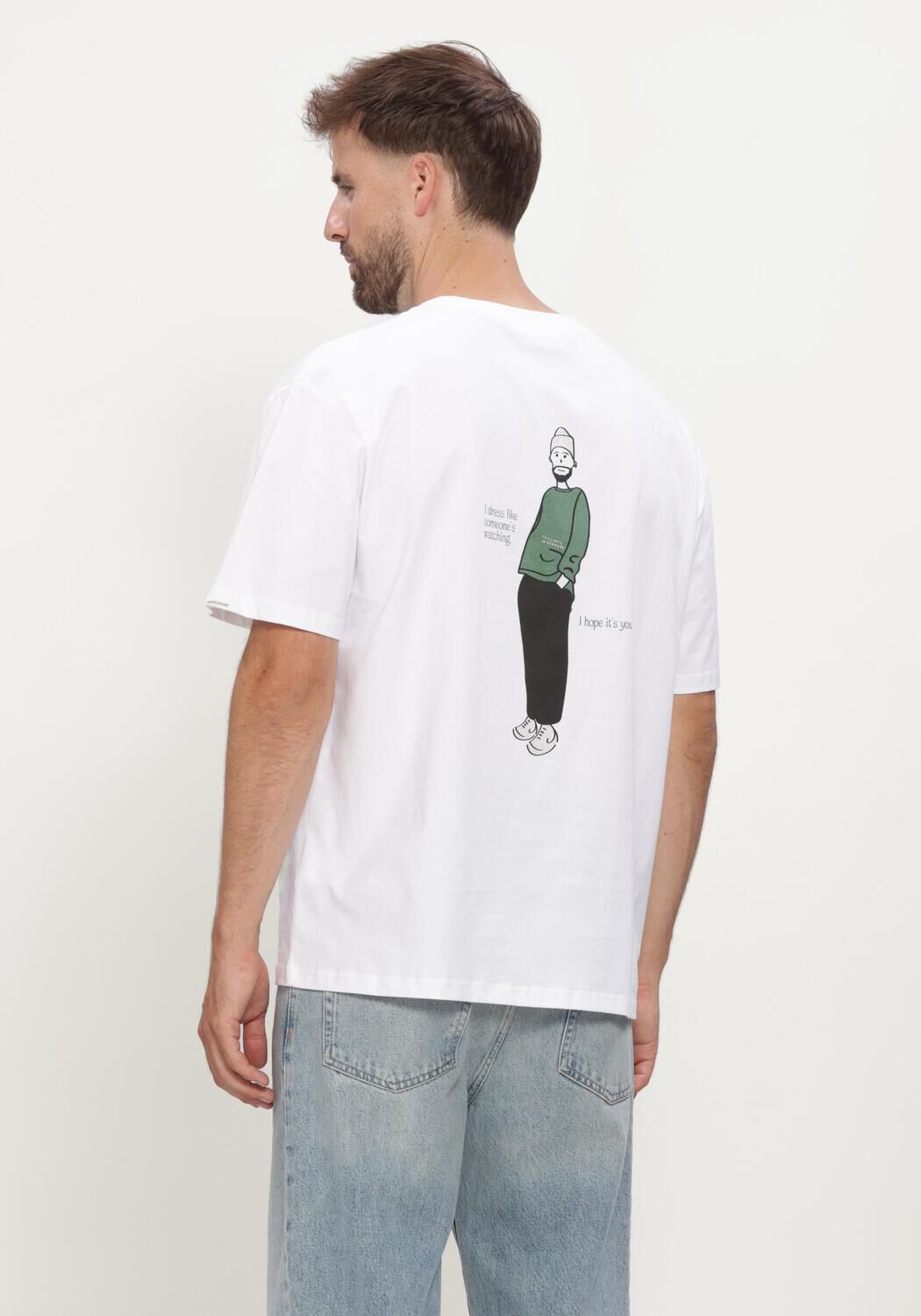 Witte ANERKJENDT T-shirt AKVILLADS HAVE A NICE DAY TEE - large