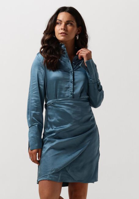 COLOURFUL REBEL Mini robe METTE SATIN WRAP DRESS en bleu - large