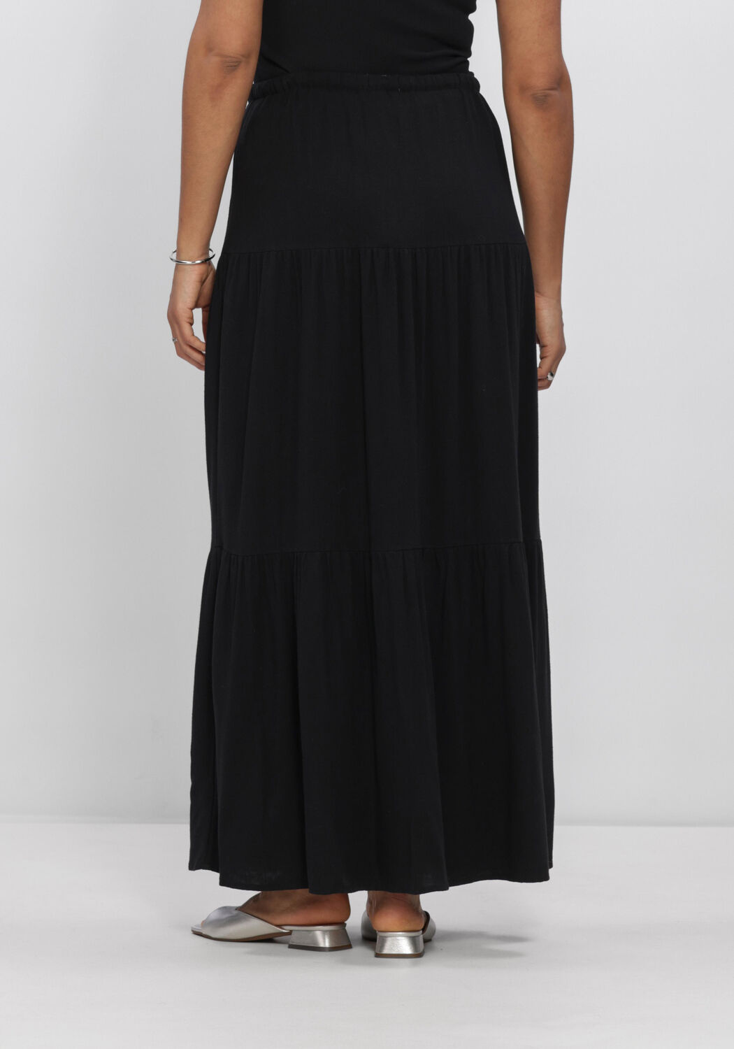 Zwarte OBJECT Maxirok OBJSANNE MW LONG LAYER SKIRT - large