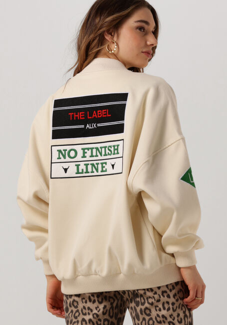ALIX THE LABEL Jack LADIES WOVEN PATCHED BOMBER JACKET Écru - large