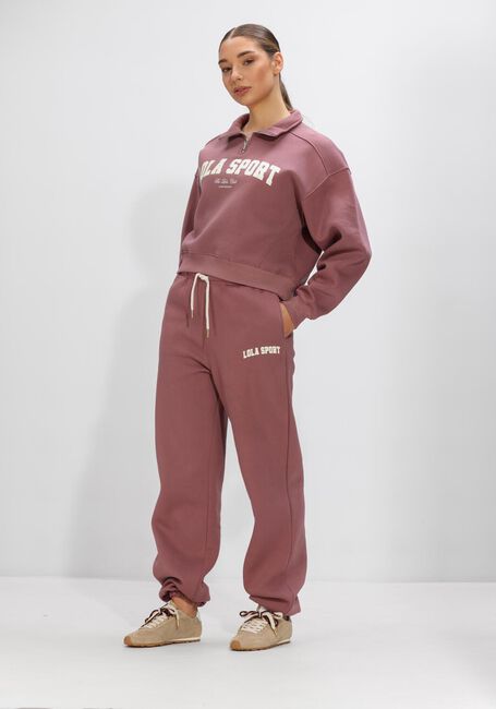 THE LOLA CLUB Pull JAYLA HALF ZIP SWEATER en rose - large