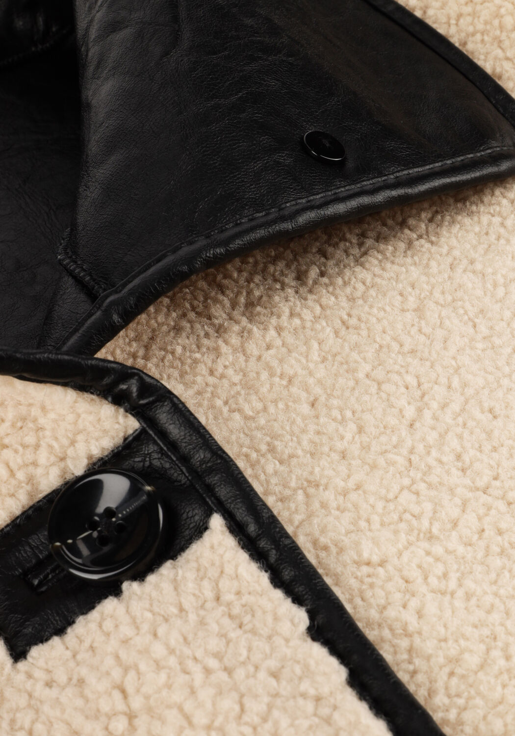 Zwarte KNIT-TED Leren jas COZY - large
