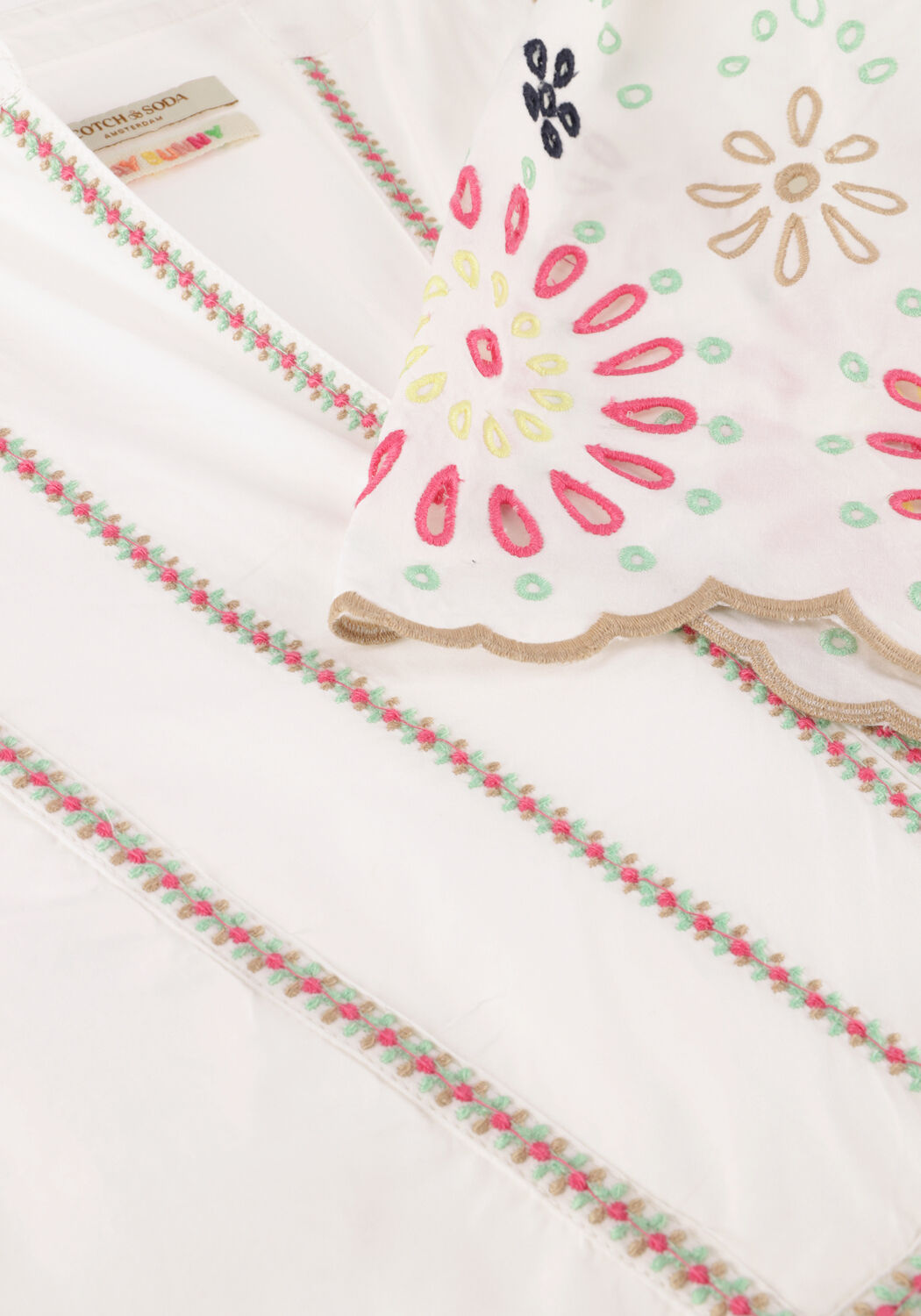 Gebroken wit SCOTCH & SODA Mini jurk BRODERIE MINI DRESS - large