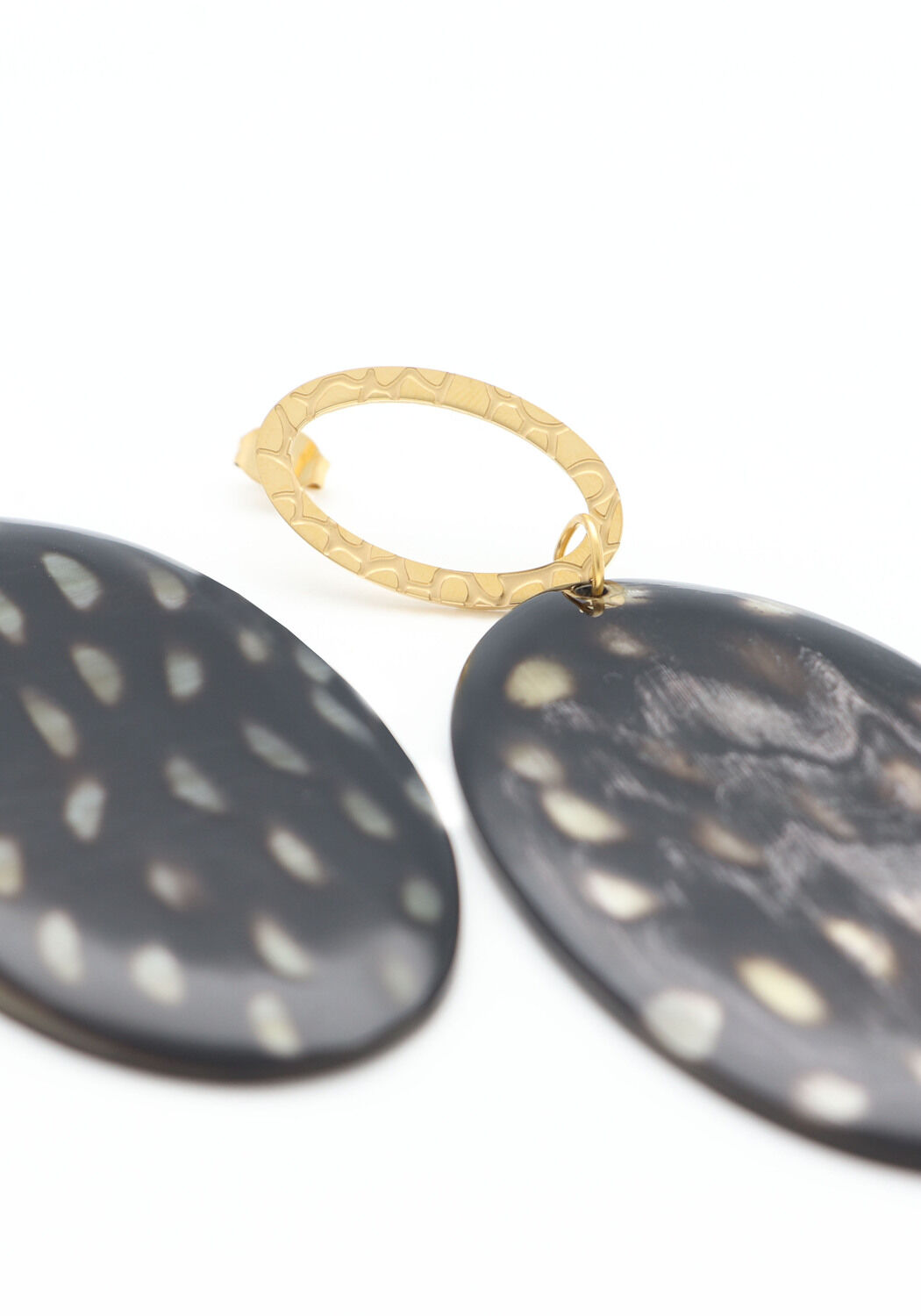 Zwarte PAULIE POCKET Sieraad Bold Horn Earrings - large