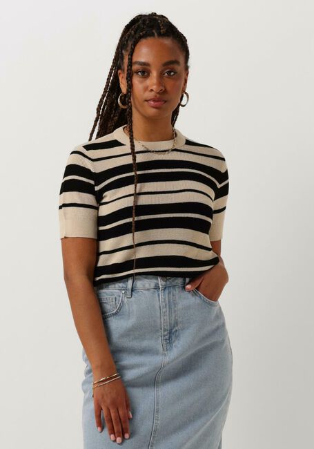 OBJECT Haut OBJKALYNA S/S O-NECK KNIT PULLOVER en noir - large