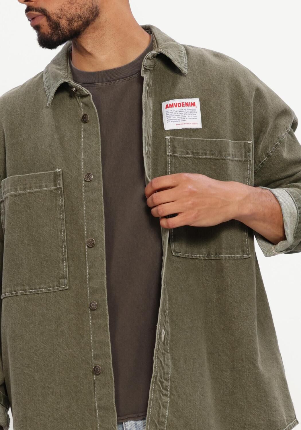 Groene AMERICAN VINTAGE Overshirt UZATOWN - large